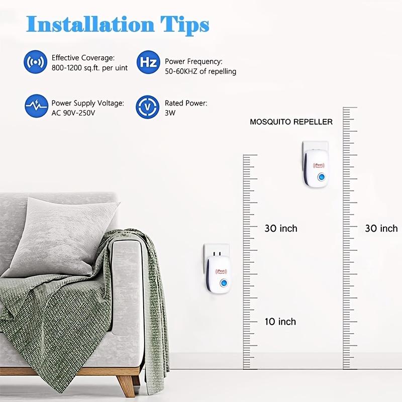 6pack Ultrasonic Pest Repeller - Effective Indoor Pest Control For Home, Kitchen, Office, Hotel, And Warehouse - Mosquito And Rat Repellent