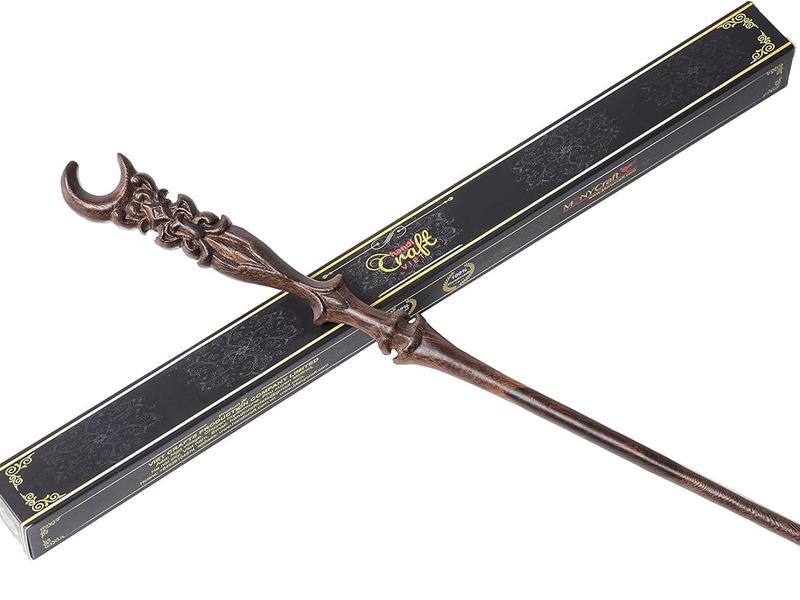 Moon Wand - Handicraftviet - Hand Carved Wooden Magic for Cosplay, Ideal for Adults & Kids, Perfect Halloween Gift - 15 inch