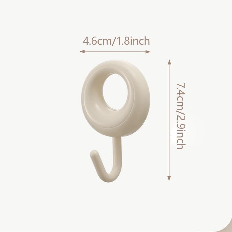 Wall Mounted Hook (4 Counts set), Punch-free Self Adhesive Hook, Strong Adhesive Hook for Home Living Room Bedroom Bathroom