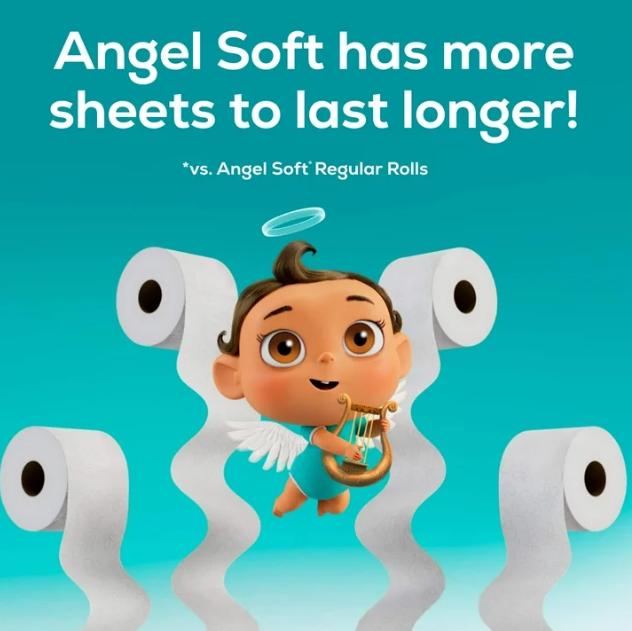 Angel Soft 2-Ply Toilet Paper, 36 Mega Rolls - Soft and Absorbent Wipes