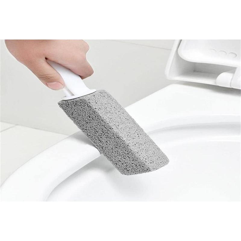 Pumice Cleaning Stone with Handle Toilet Bowl Cleaner Hard Water Ring Remover for Bath Pool Kitchen Household Cleaning Brush Plastic