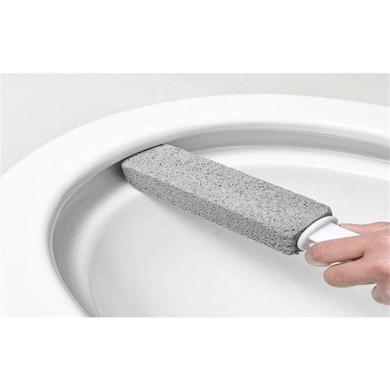 Pumice Cleaning Stone with Handle Toilet Bowl Cleaner Hard Water Ring Remover for Bath Pool Kitchen Household Cleaning Brush Plastic