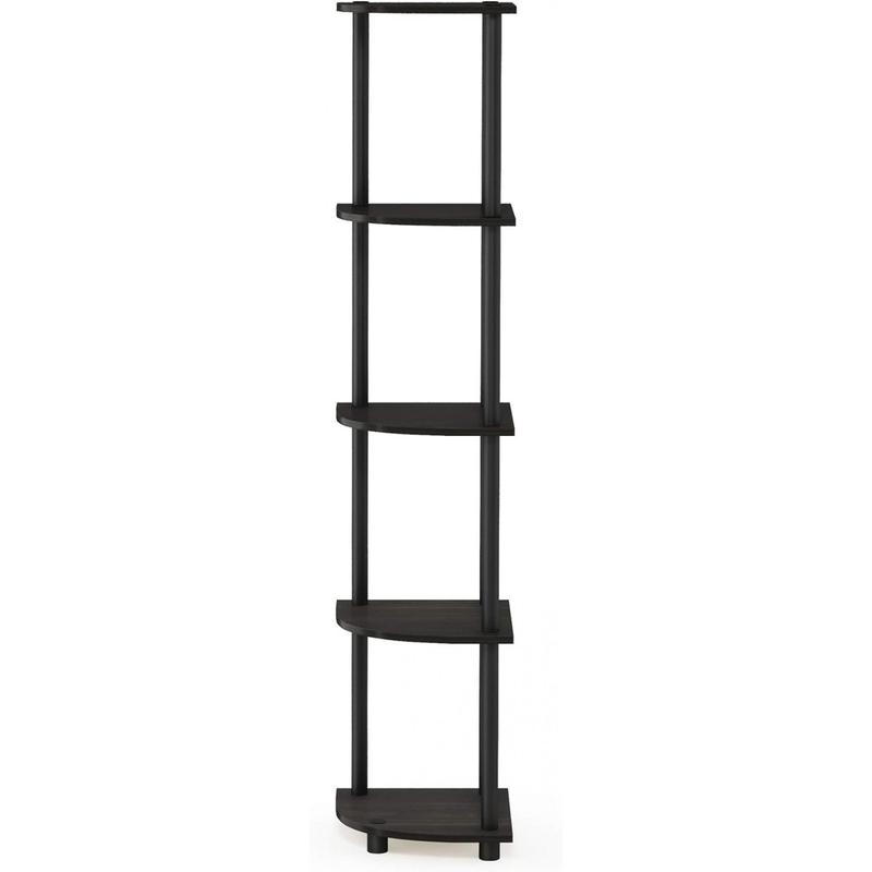 5 Tier Corner Display Rack Multipurpose Shelving Unit, 1-Pack, Espresso Black