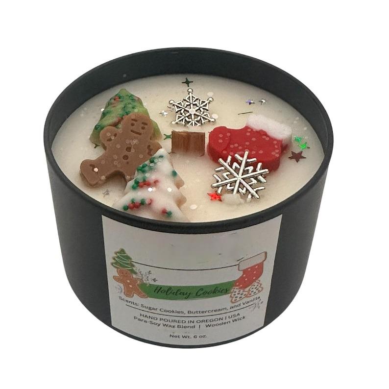 Holiday Cookies Christmas Candle, 6oz Wooden Candle, Christmas Candle, Home Decor, Christmas Decor, Christmas Gift