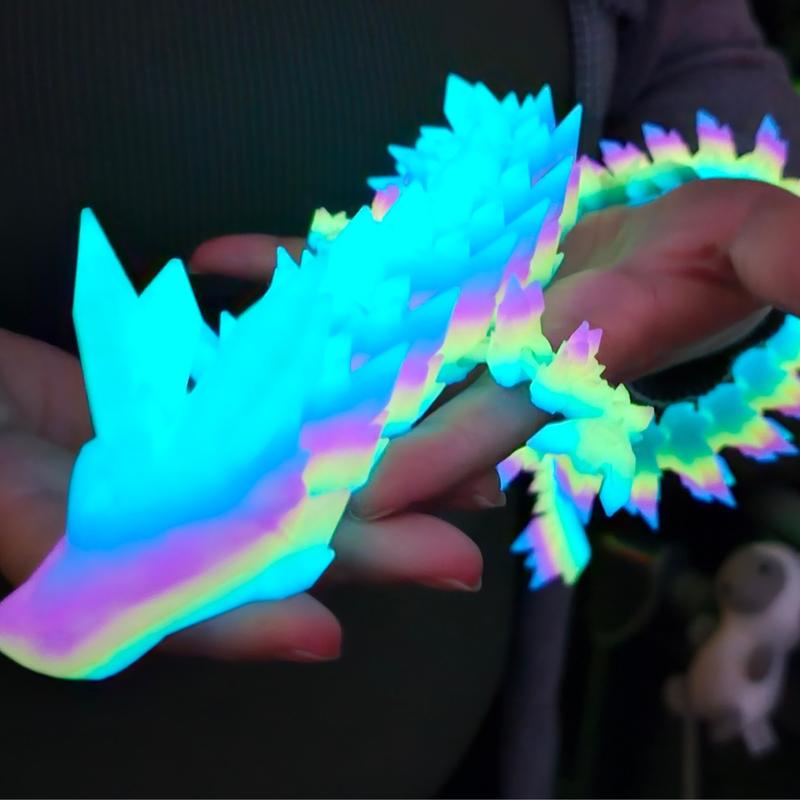 3D Printed Articulating Decorative Crystal Dragon Figurine