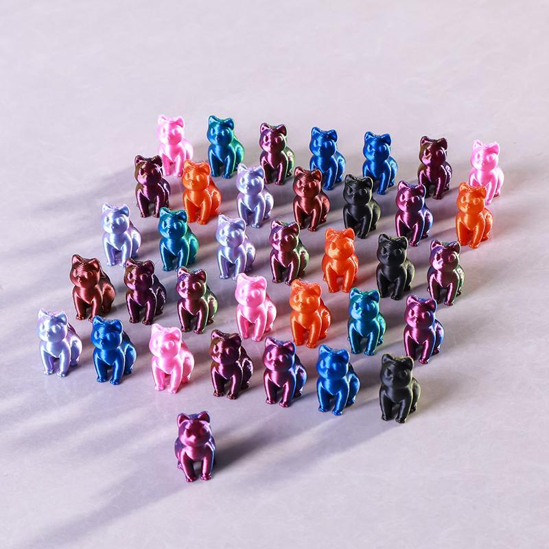 Random Color 3D Printed Miniature Cat Statue, 100pcs Cute Cat Ornament, Home Decoration Statue, Perfect Cute Decoration Gift for Hobbyists