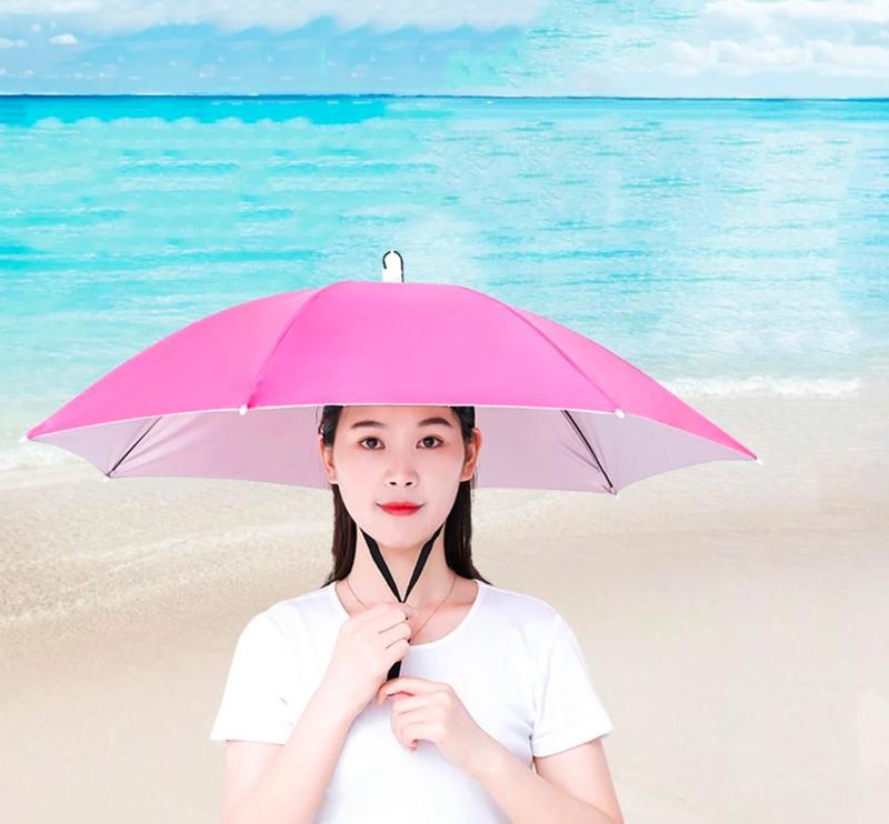 Elastic Headband Umbrella Hat for Women and Men - Head Umbrella