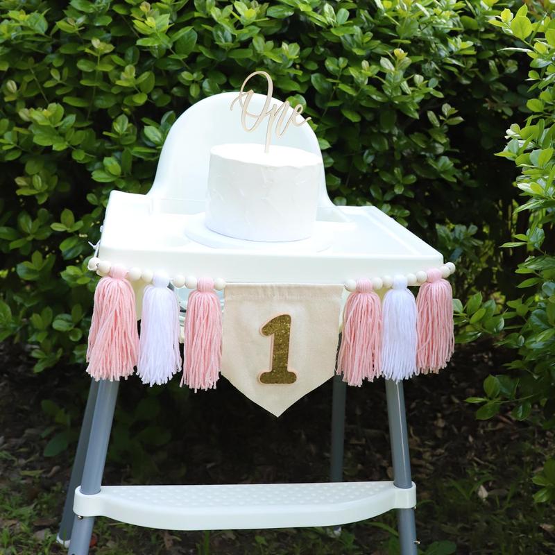 1st Birthday Banner, 1 Count Boho Style Tassel Decor Banner, Birthday Party Decoration Supplies for Girls & Boys, Party Supplies