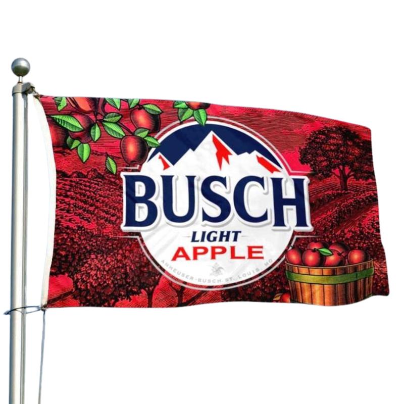 Busch Light Apple of Famers Dilly flag banner with Grommets Man cave Decor - 3x5Feet Hot Trend Flag 2024, America Flag Tapestry for Wall Hangings, Bedroom, Living Room, College Dorm, Home Decor