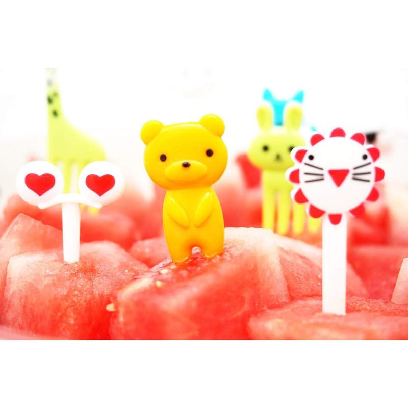 40PCS Animal Fruit Food Picks, Bento Box Picks, Mini Cartoon Animal Food Toothpicks, Lunch Bento Forks Picks for