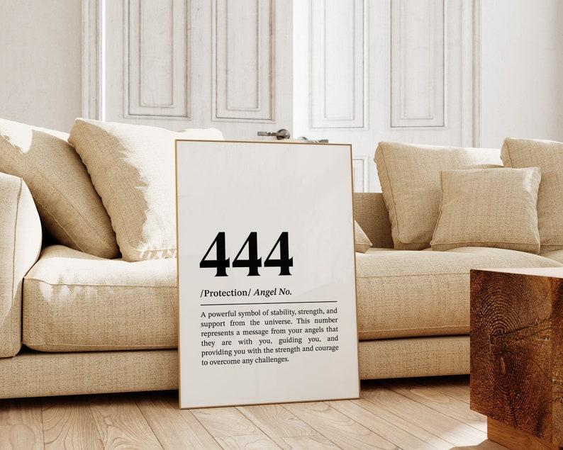 Angel Number 444 Wall Art, Law Of Attraction Wall Decor, Trendy Spiritual Art Print, Manifestation Poster, Angel Numbers Print POSTER NO FRAME