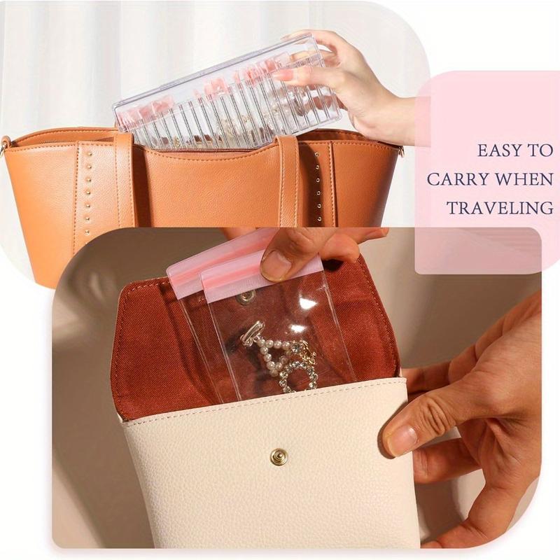 20 Portable Anti Tarnish Jewelry Storage Bag, with 1 Storage Box, for Earrings, Rings, Necklaces Travel Organizer