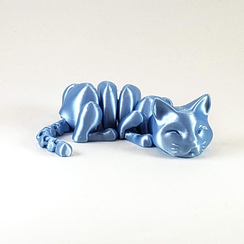 3D Printed Articulating Lazy Cat - Home Decor Ornaments