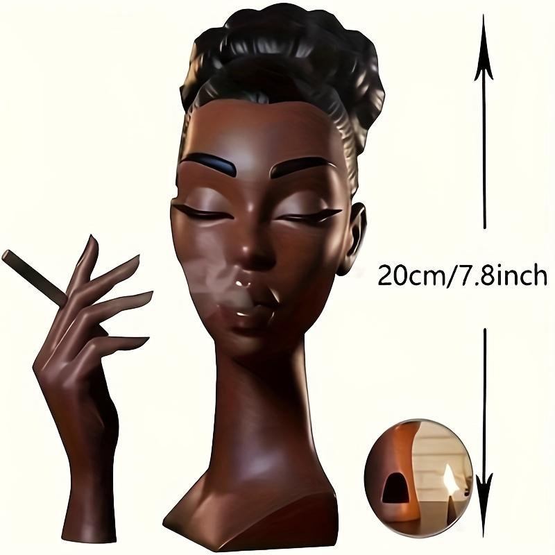 Elegant Black Woman Resin Incense Burner - Summer Scented Home & Office Decor, Artistic Tabletop Ornament