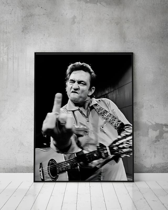 Johnny Cash Poster, Concert Poster, Black and White, Johnny Cash Print, Vintage Wall Art