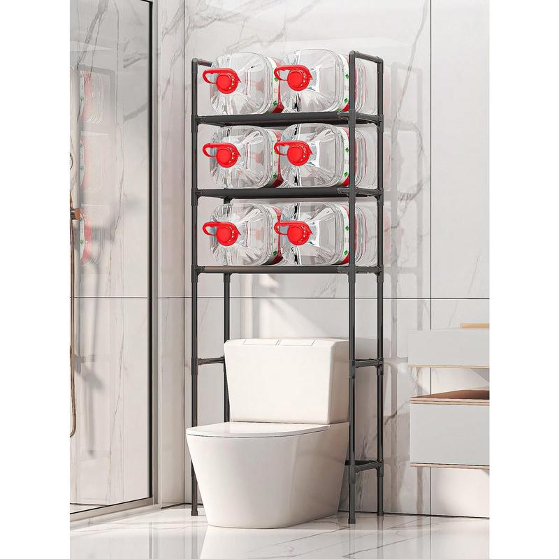 3-Layer Black Bathroom Storage Rack – Floor-Standing Toilet Rack with Basin Shelf, Space-Saving Organizer for Bathroom Essentials