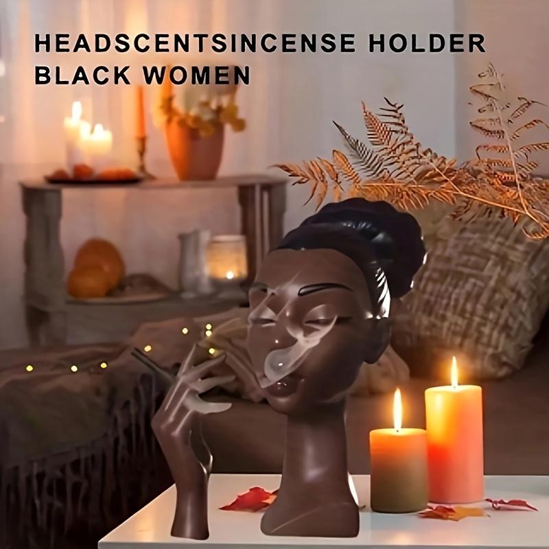 Elegant Black Woman Resin Incense Burner - Summer Scented Home & Office Decor, Artistic Tabletop Ornament