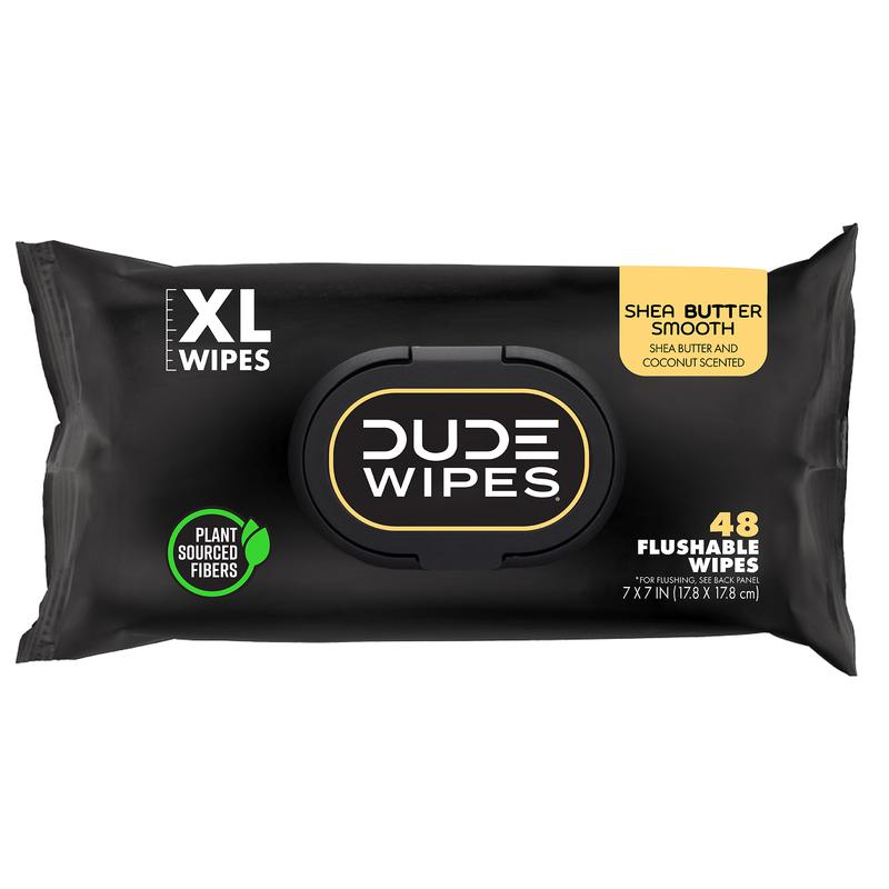 DUDE Extra Large Shea BUTTer Smooth Wet Wipes, 240 Count - Flushable