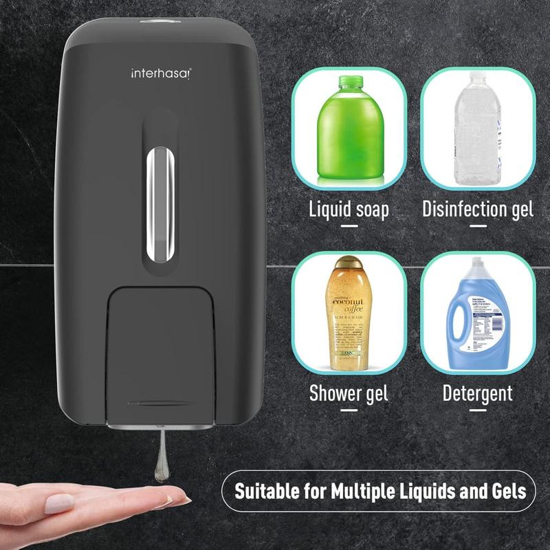 Soap Dispenser Wall Mount Refillable 28oz Hand Sanitizer Dispenser Commercial Hand Soap Dispenser for Bathroom Support Liquid Gel Soap