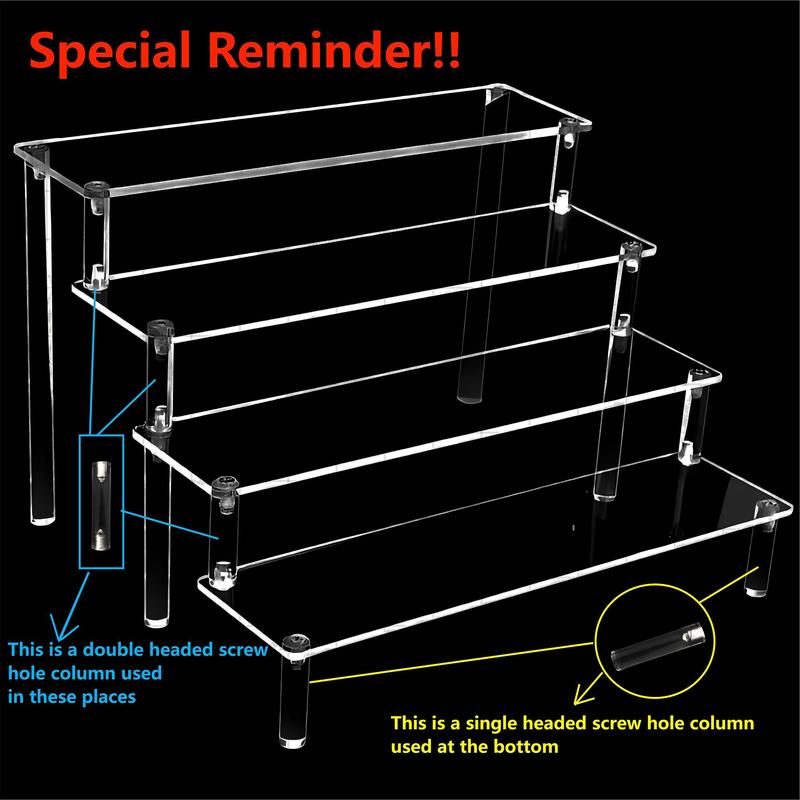 Acrylic Storage Rack, 1 Count 3 Layer 4 Layer Clear Cake Handmade Anime Model Cosmetics Display Stand,  Assembly Display Rack for Home  Office Dormitory Dining Room Living Room Decor