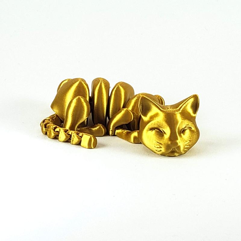 3D Printed Articulating Lazy Cat - Home Decor Ornaments