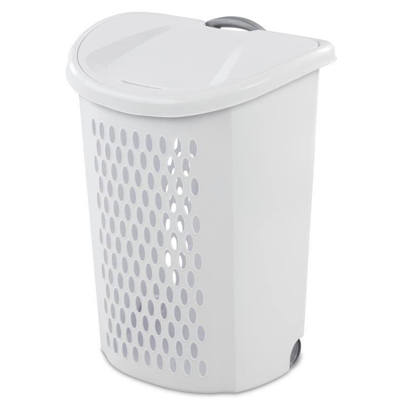 Sterilite Ultra Wheeled Hamper Plastic Adult, White