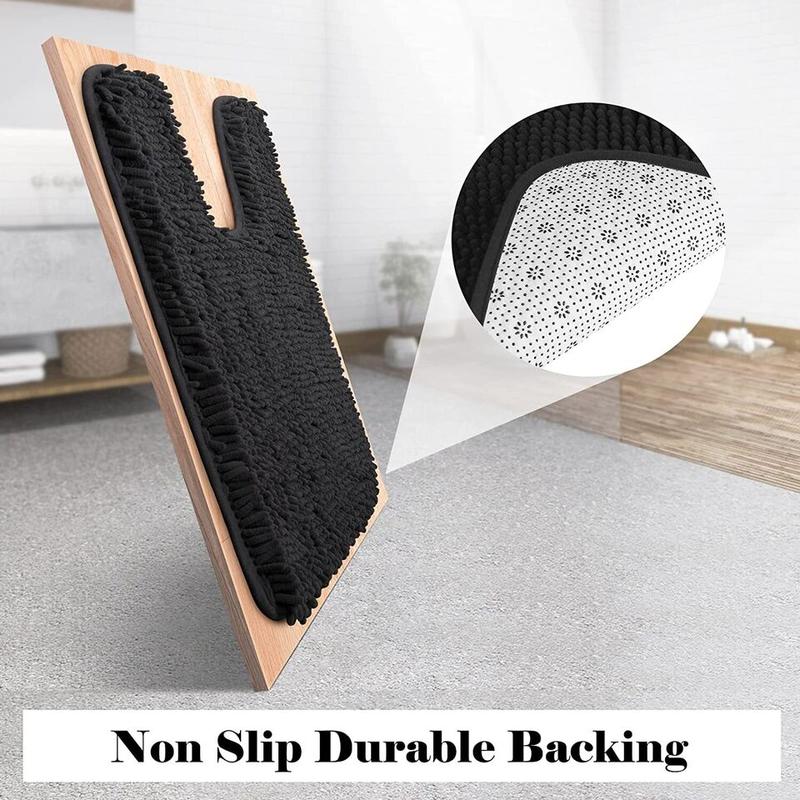 Bath Mat Rug Chenille Shaggy Bathroom Mats Absorbent Non-Slip Carpet Shower Long Waterproof Thick Fluffy