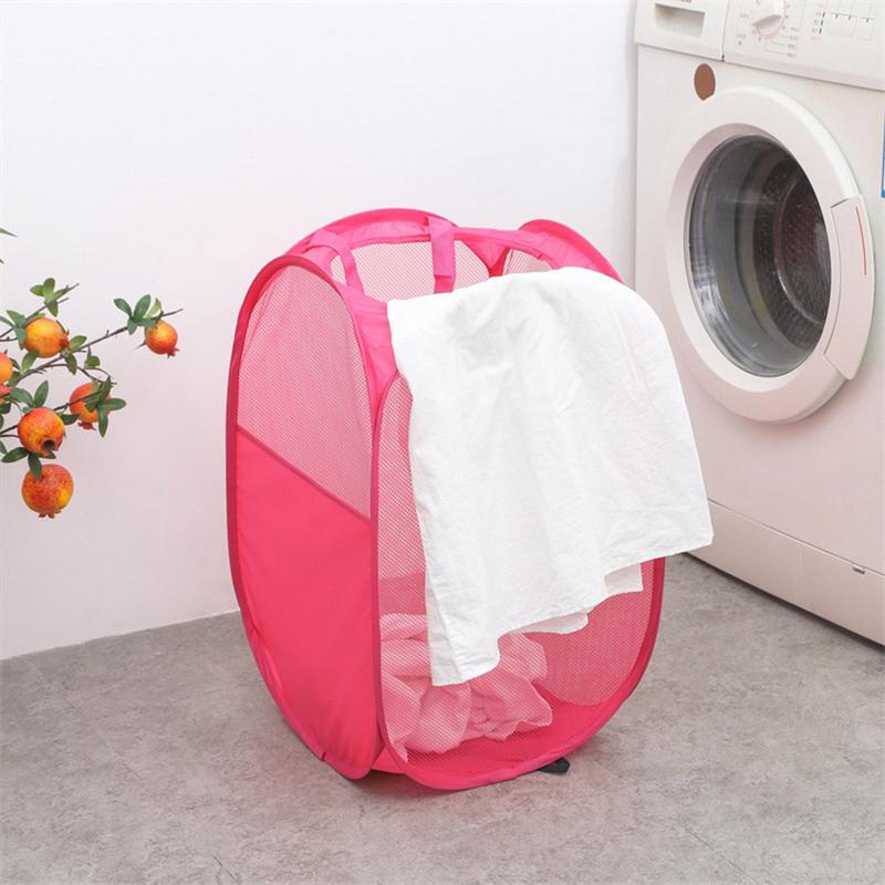 Foldable Laundry Basket, Portable Mesh Dirty Clothes Basket, Large Capacity Laundry Basket for Home, Home Organizer