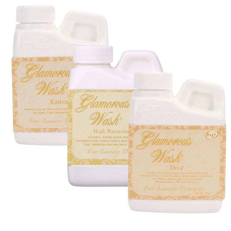 3-PACK Tyler Candle Company Variety (4oz) Glamorous Wash Fine Laundry Detergent : DIVA, HIGH MAINTENANCE, KATHINA