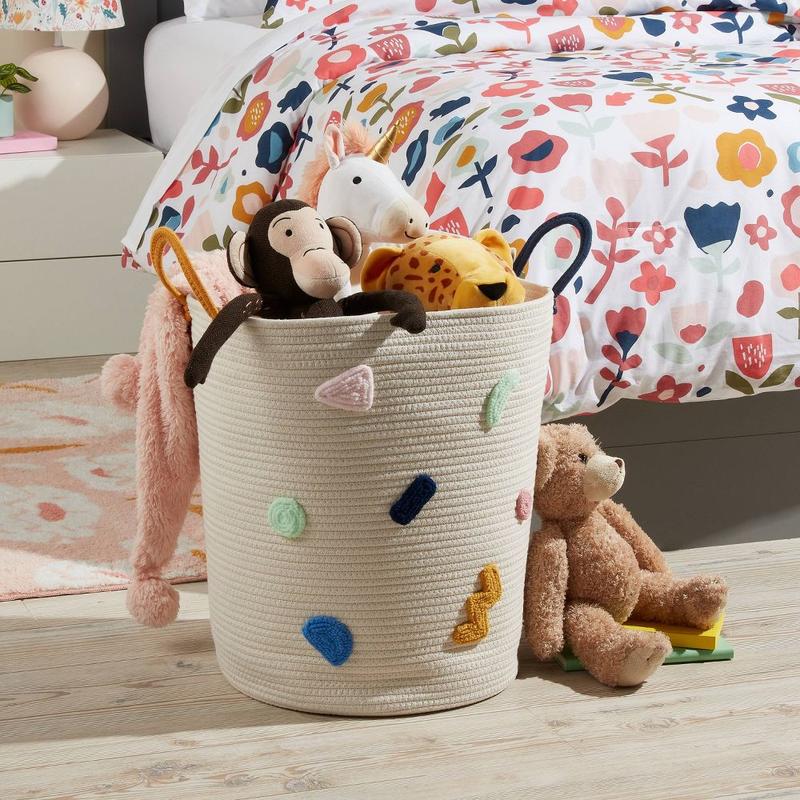 Color Block Coiled Rope Floor Storage Basket - Pillowfort