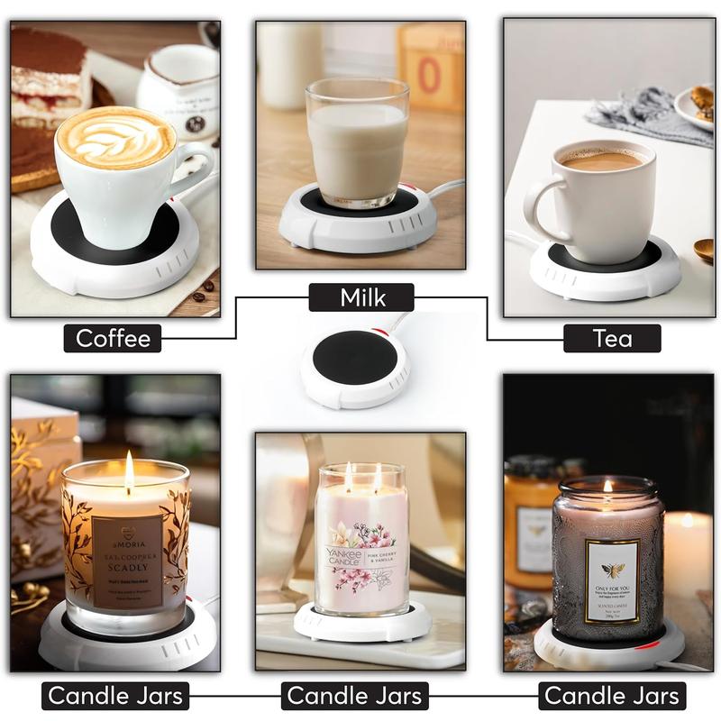 Large Candle Warmer Plate Safely Releases Scents without a Flame - Used as Candle Jar Warmer, Coffee Warmer, Mug Warmer, Cup Warmer, Tea Warmer Desk in Your Home & Office, 1 Pack, Black BULK PARADISE