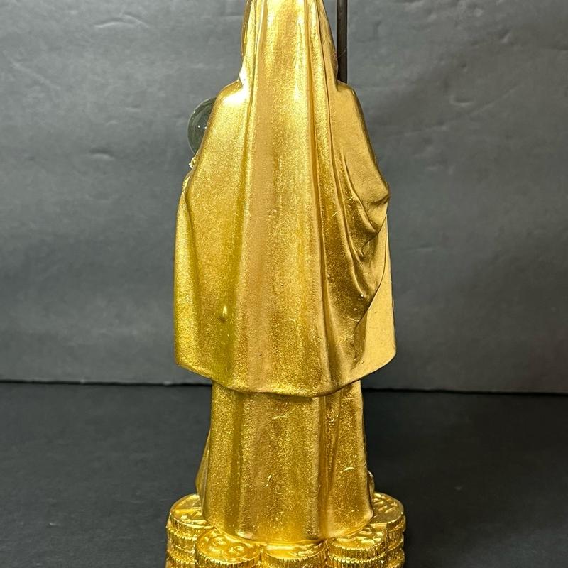 Santa Muerte Gold 9-inch Holy Death Statue Owl Statue - Perfect for Home and Office Decor