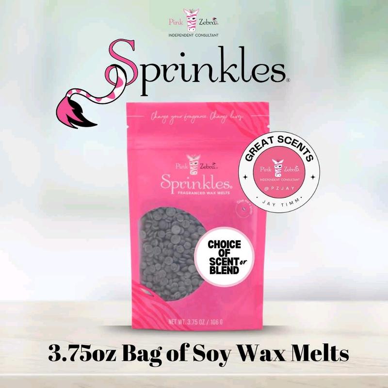 Pink Zebra Home Fragrance Limited Edition Sprinkles - 3.75 oz Bag of Scented Wax Melts for Warmers and Simmer Lights nontoxic home fragrance Perfume Freshener Aroma Pot