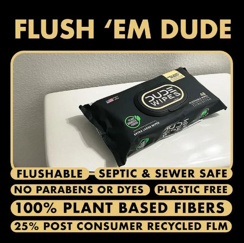 DUDE Extra Large Shea BUTTer Smooth Wet Wipes, 240 Count - Flushable