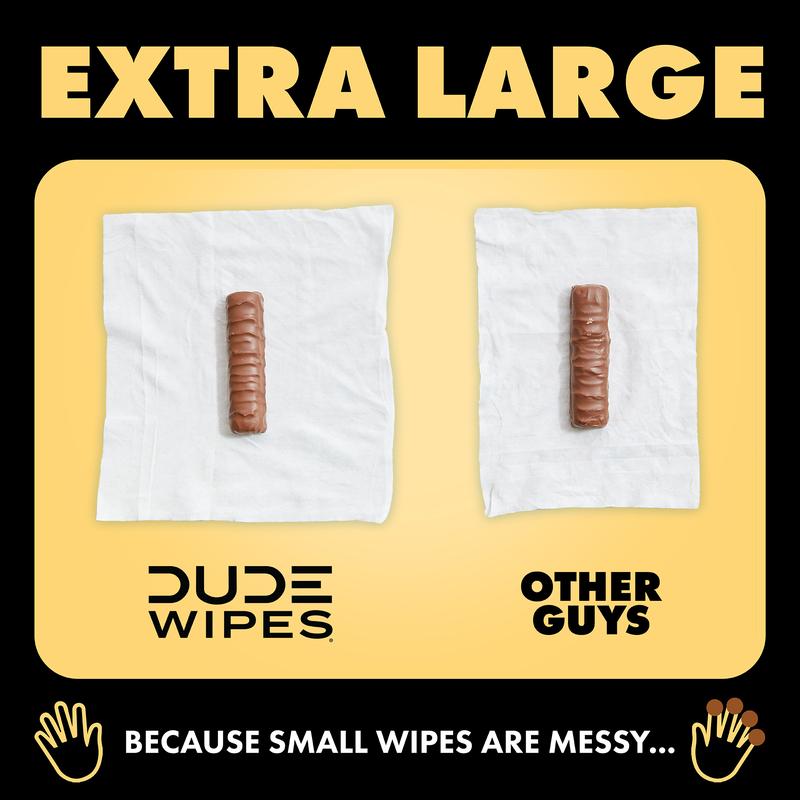 DUDE Extra Large Shea BUTTer Smooth Wet Wipes, 240 Count - Flushable