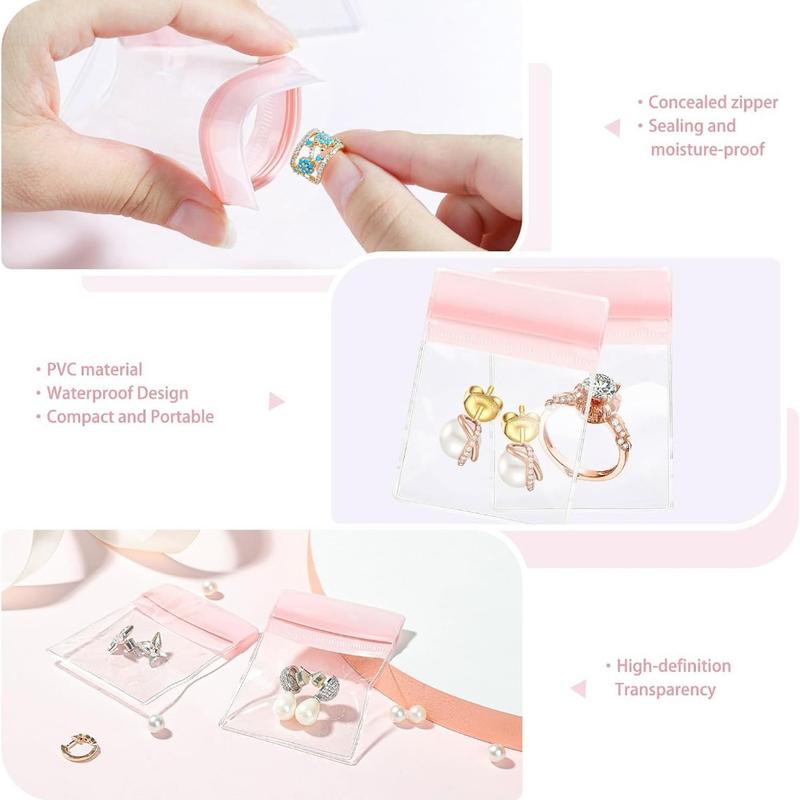 20 Portable Anti Tarnish Jewelry Storage Bag, with 1 Storage Box, for Earrings, Rings, Necklaces Travel Organizer