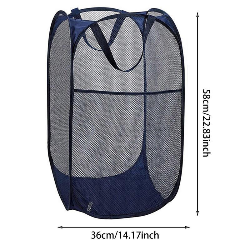 Foldable Laundry Basket, Portable Mesh Dirty Clothes Basket, Large Capacity Laundry Basket for Home, Home Organizer