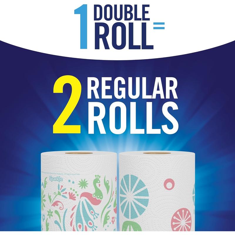 Sparkle Pick-A-Size Paper Towels, Spirited Prints, 6 Double Rolls = 12 Regular Rolls, Everyday Value Paper Towel with Full and Half Sheets Georgia-Pacific