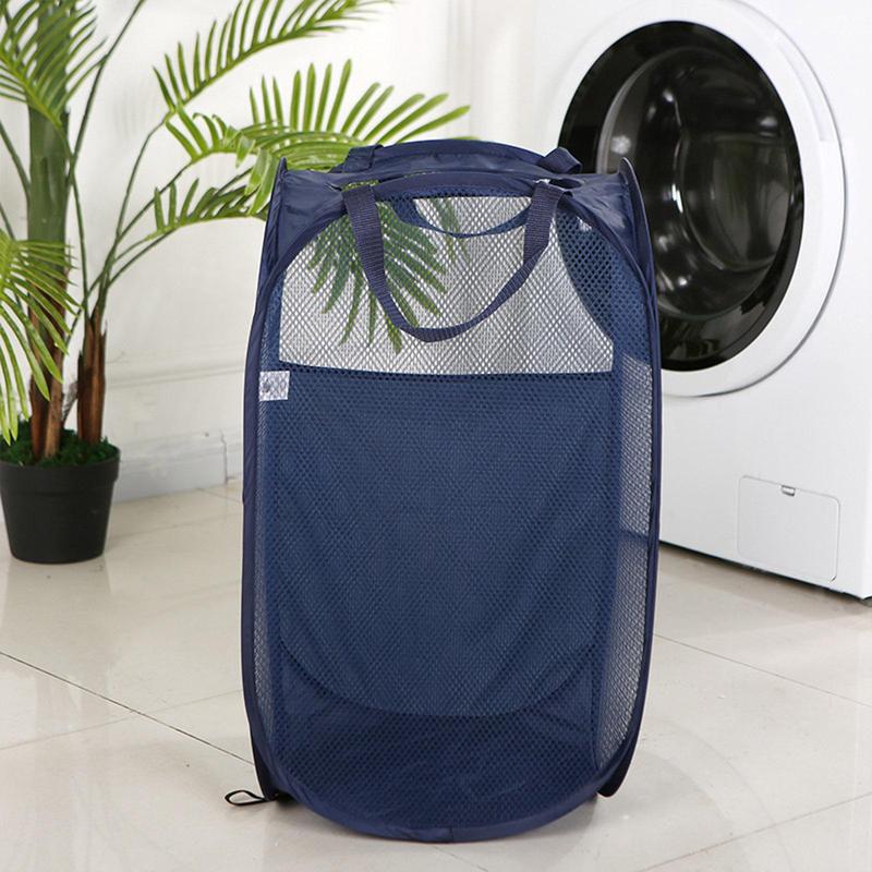 Foldable Laundry Basket, Portable Mesh Dirty Clothes Basket, Large Capacity Laundry Basket for Home, Home Organizer