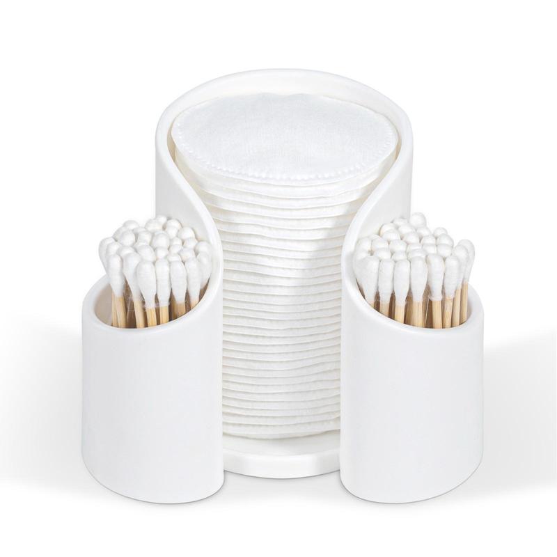 Paper Cup Storage Box, 1 Count Paper Cup & Swab Cotton Holder, Bathroom Organizer for Cotton Pad, Paper Cup & Swab Cotton, Home Organizer