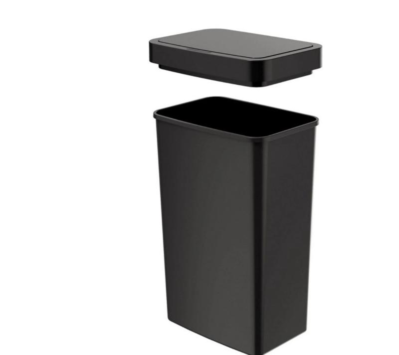 Mainstays 13.2 Gallon Kitchen Trash Can, Plastic Motion Sensor Kitchen Trash Can, Black