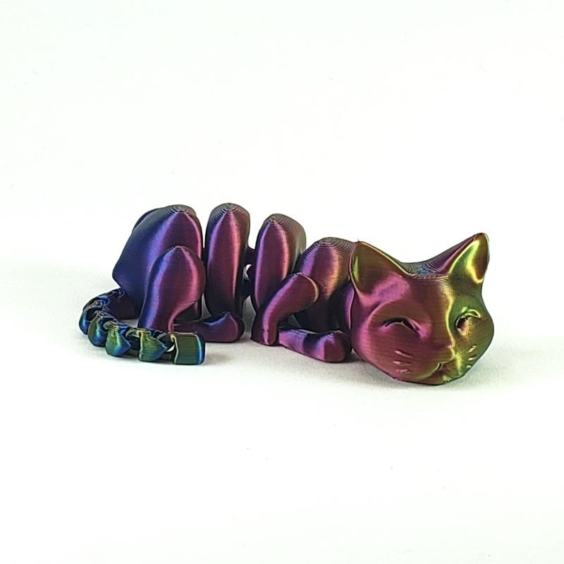 3D Printed Articulating Lazy Cat - Home Decor Ornaments