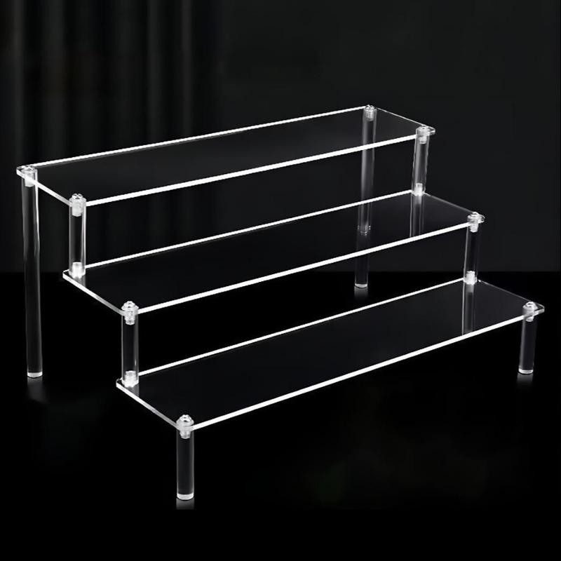 Acrylic Storage Rack, 1 Count 3 Layer 4 Layer Clear Cake Handmade Anime Model Cosmetics Display Stand,  Assembly Display Rack for Home  Office Dormitory Dining Room Living Room Decor