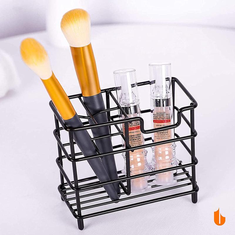 Urbanstrive 304 Stainless Steel Bathroom Toothbrush Holder Toothpaste Holder Stand Bathroom Accessories Organizer, Black Urbanstrive