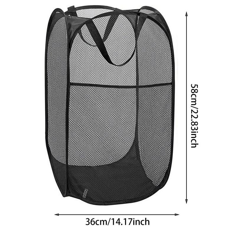 Foldable Laundry Basket, Portable Mesh Dirty Clothes Basket, Large Capacity Laundry Basket for Home, Home Organizer