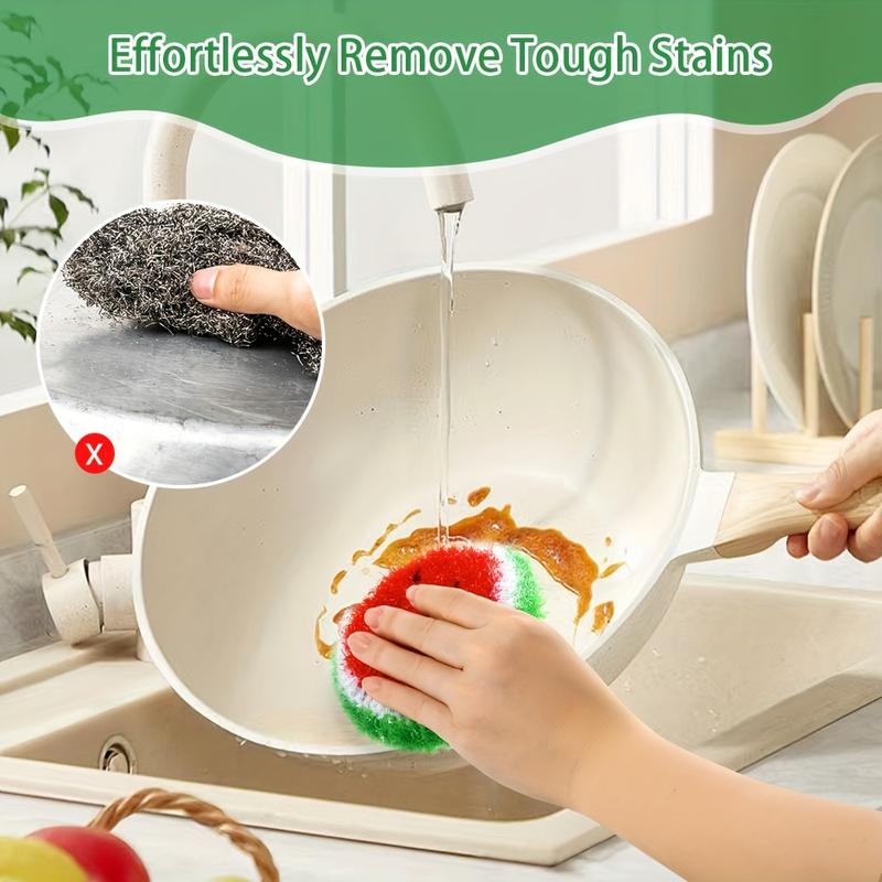 5-Piece Set: Scratch-Resistant Kitchen Cleaning Pads for Dishes, Eco-Friendly Double-Sided Scrubbers Sponges walmart display hanging