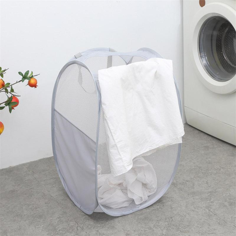 Foldable Laundry Basket, Portable Mesh Dirty Clothes Basket, Large Capacity Laundry Basket for Home, Home Organizer