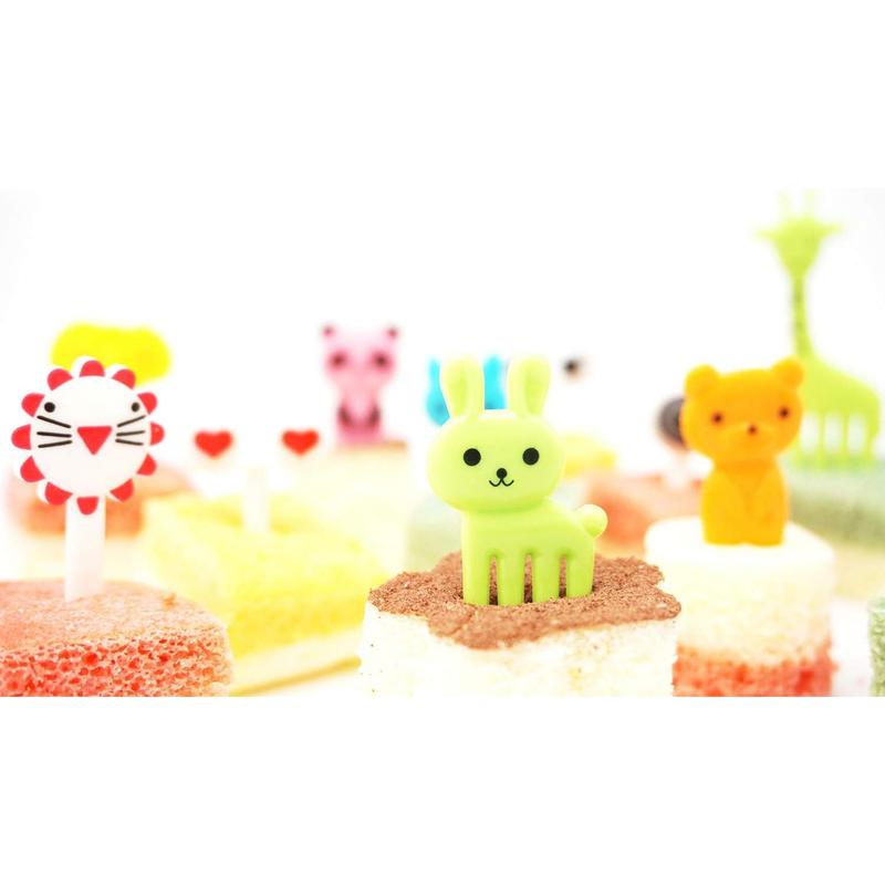 40PCS Animal Fruit Food Picks, Bento Box Picks, Mini Cartoon Animal Food Toothpicks, Lunch Bento Forks Picks for