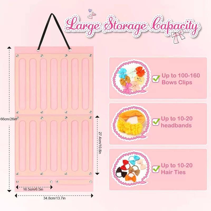 Hair Bow Storage Rack, 1 Count Hair Clip Storage Display Rack, Wall Hanging Hair Accessory Storage Display Rack for Girls Room