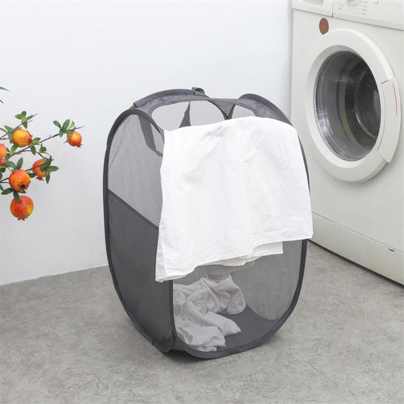 Foldable Laundry Basket, Portable Mesh Dirty Clothes Basket, Large Capacity Laundry Basket for Home, Home Organizer